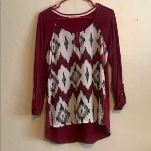 Chevron 3/4 Sleeve Women’s Top